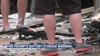Suspected lithium-ion batteries spark trailer fire that damages two homes