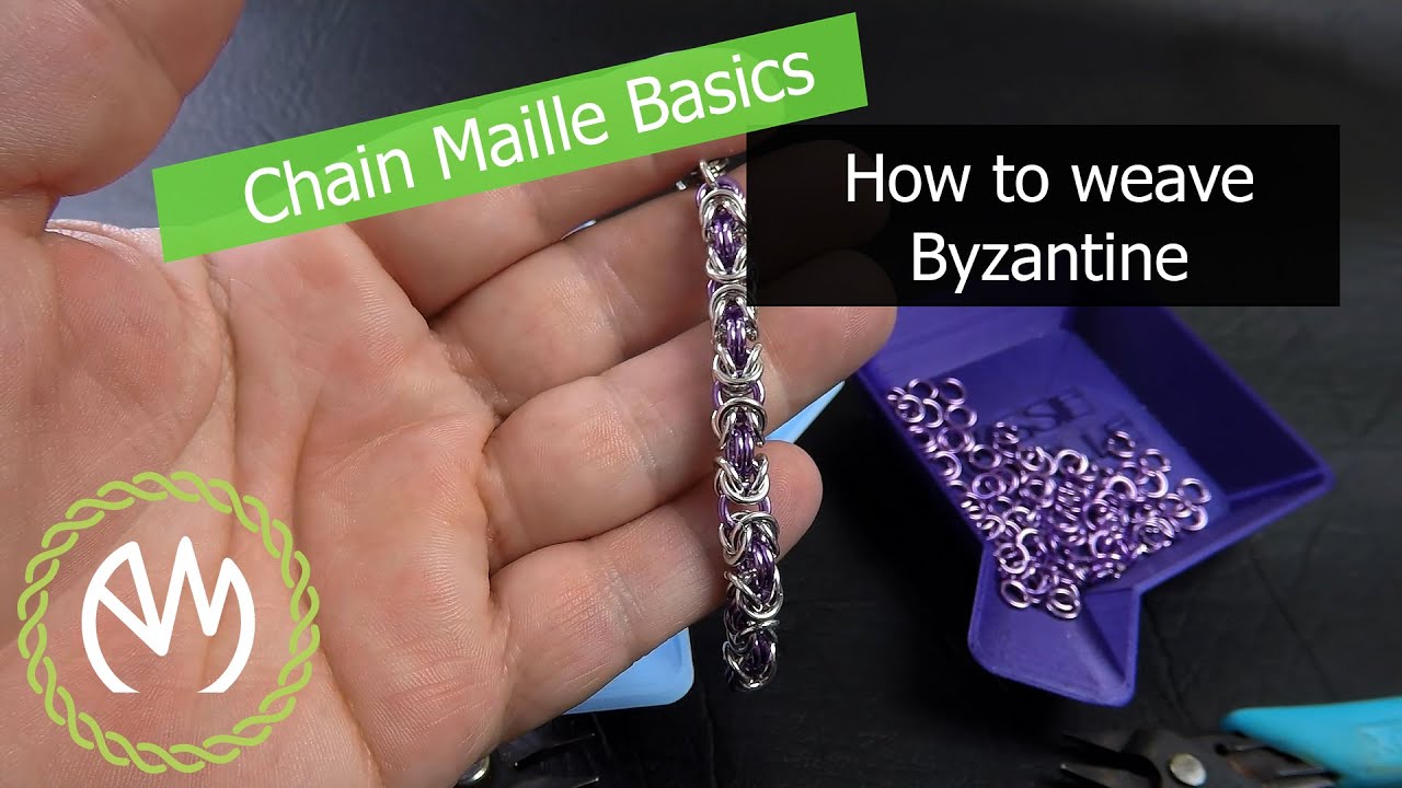 Chain Maille Basics - How to weave Byzantine (two colours) - YouTube