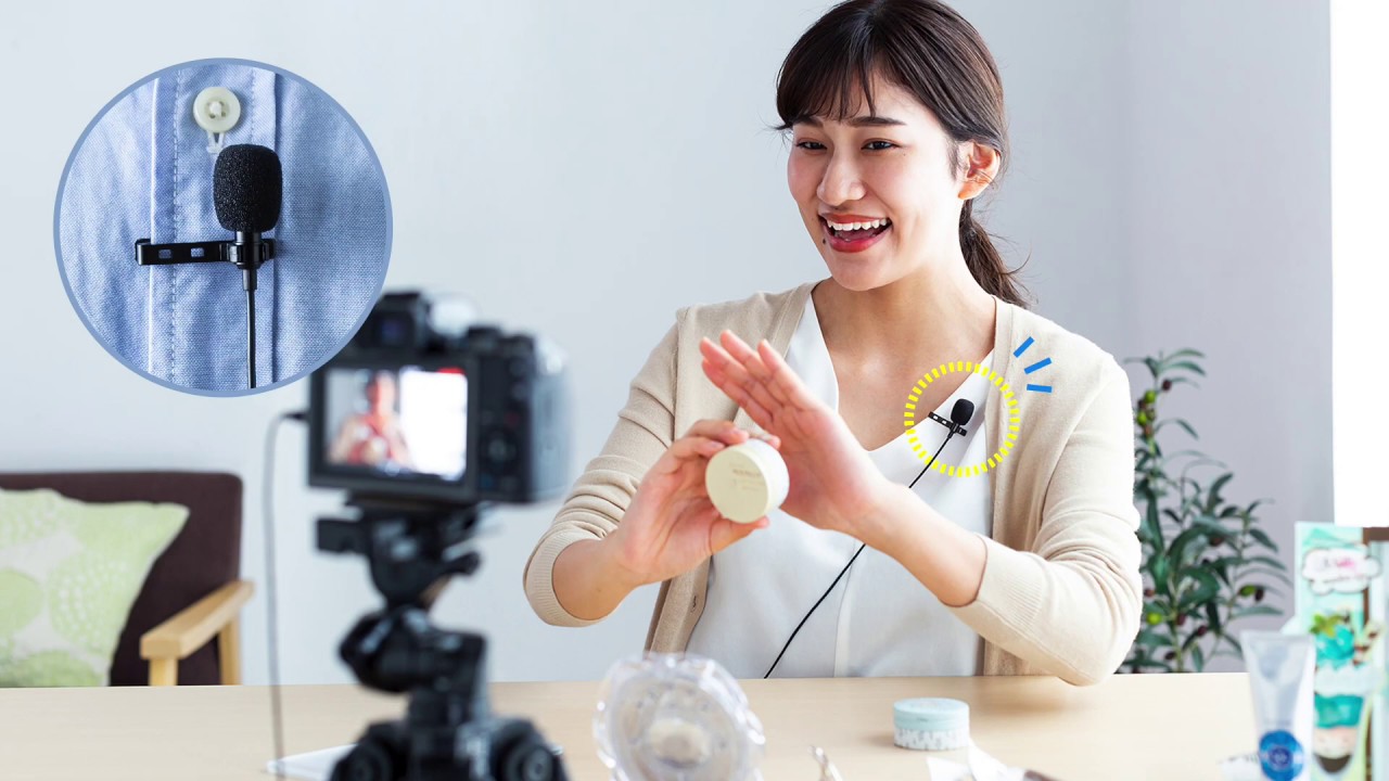 高品質 高音質 コンデンサーマイク 動画撮影 YouTube クリップマイク（ピンマイク・コンデンサーマイク・高音質