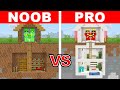 Minecraft: NOOB vs PRO: SAFEST SECRET BASE BUILD CHALLENGE TO PROTECT MY FAMILY!