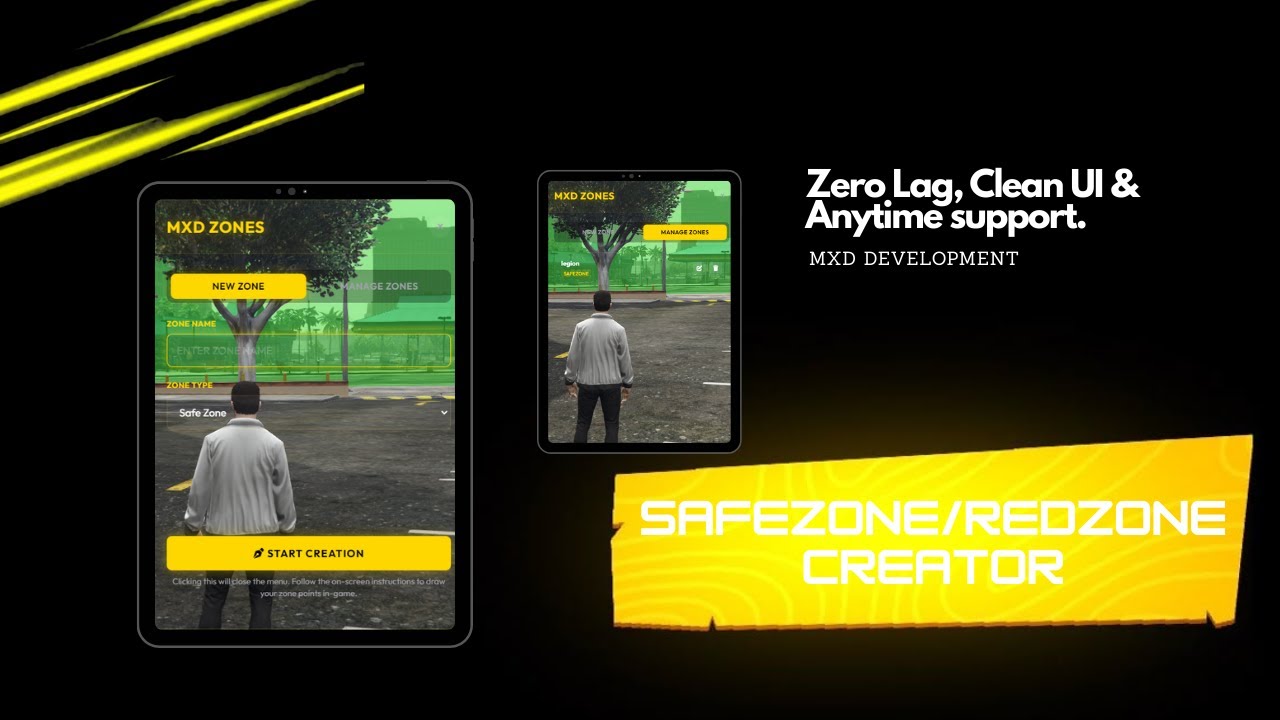 Safezone & Redzone Creator Script | QB-Core & ESX | FiveM | MXD Zones ...