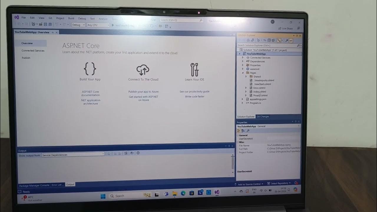 Dot net core web application using visual studio - YouTube