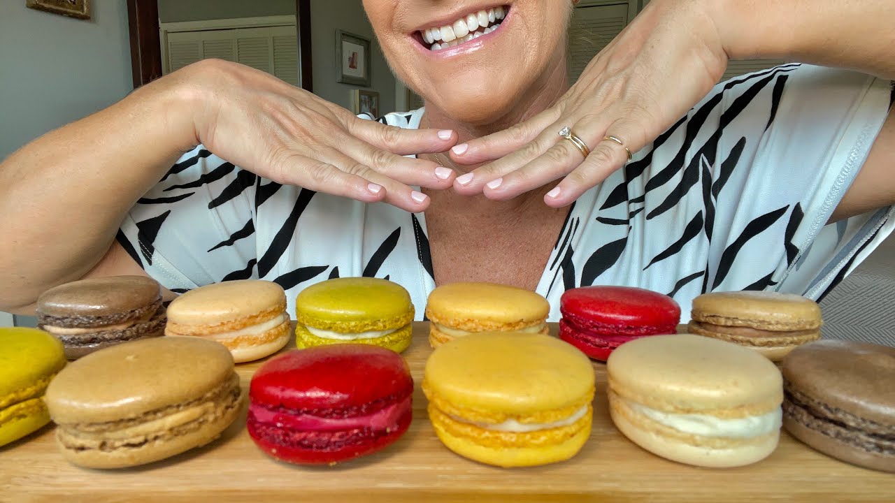 12 flavors FRENCH MACARONS soft eating sounds ASMR