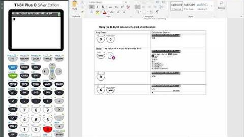 How to Compute a Combination (TI-83 or TI-84 Plus Calculator)