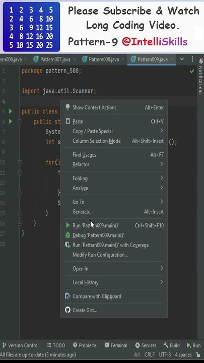 Java Pattern-09 | 500 Java Pattern Programs #shorts #java #javacoding # ...