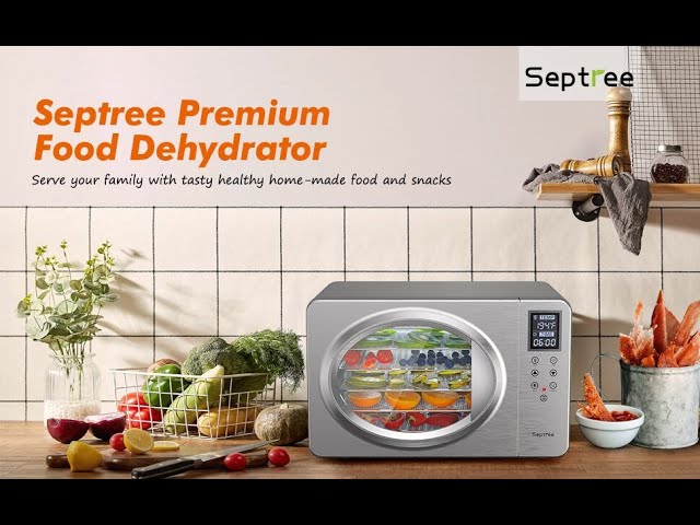 Septree Food Dehydrator 4 Stainless Steel Trays Food Dryer Machine with Digital Timer, Temperature Control and Safety Over Heat Protection for Jerky