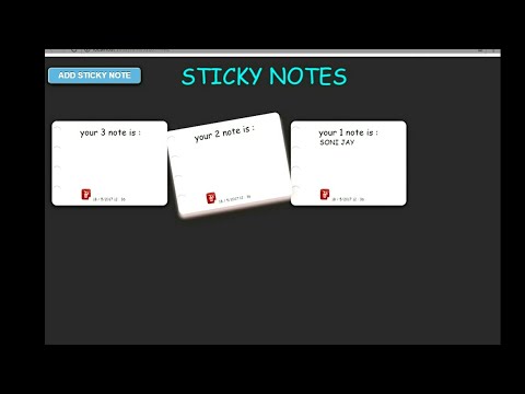 Sticky notes :- html , css & JavaScript