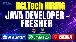 HCLTech में जावा डेवलपर की भर्ती - फ्रेशर | 70 रिक्तियां | चेन्नई लोकेशन screenshot 5
