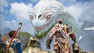 Kratos Atreus e Mimir Vs Jormungand.| mimir conversa com A Serpente do Mundo Gigante, A jormungand!