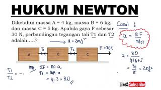(Cara Cepat dan Cara Konsep) Menghitung perbandingan tegangan tali Hukum Newton Fisika SMA Kelas 10