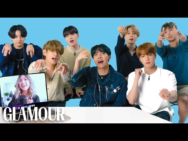 BTS Watches Fan Covers On YouTube | Glamour class=