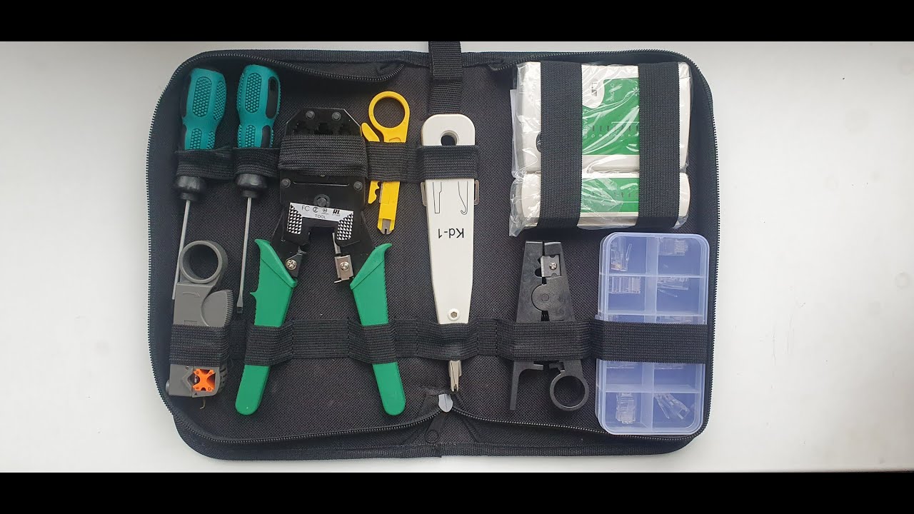 Набор инструмента для обжима коннекторов RJ 45, 12, 11 FTP-UTP