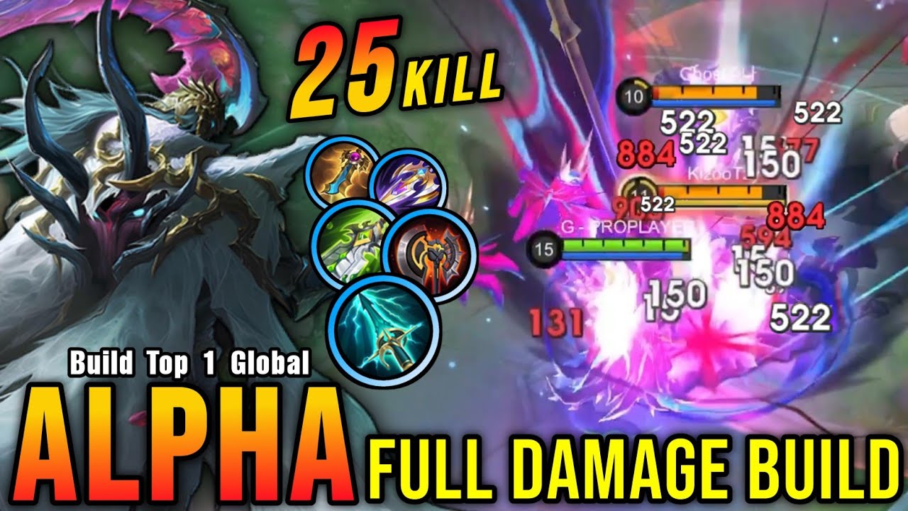 25 Kills!! Real Monster Alpha Full Damage Build!! - Build Top 1 Global Alpha ~ MLBB