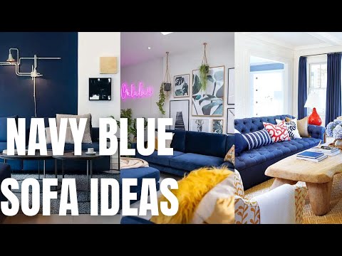 Stylish Navy Blue Sofa Ideas. Navy Blue Decor and Design for Living Room.