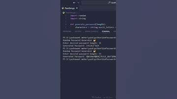 Python Random Password Generator 🔑 | Easy Python Project for Beginners #shorts