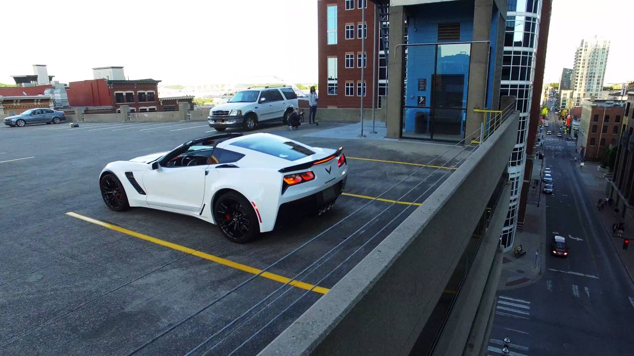 Chevy Z06 Corvette with Drive615 Shot by Drone in Nashville by Music City Aerial