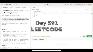 Day 592: LeetCode Problem 1460. Make Two Arrays Equal by Reversing Subarrays - Swift
