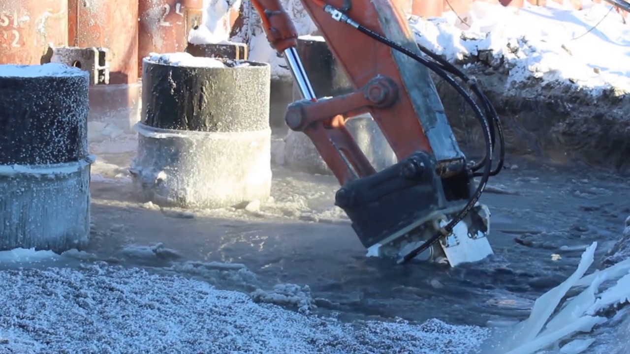 Simex TF double-drum cutter heads - Underwater works in Siberia