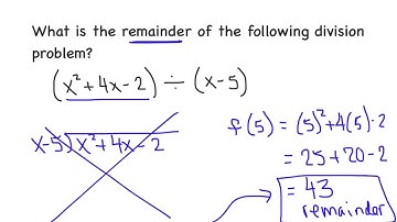 Common Core Algebra 2 - The Remainder Theorem