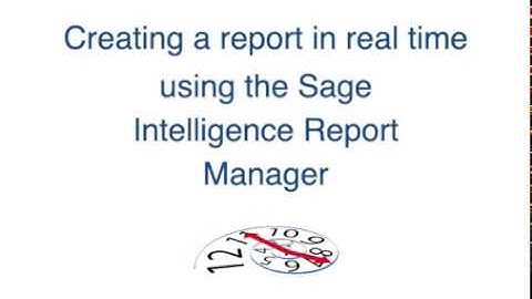 Sage Intelligence Report Manager