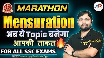 Complete Mensuration in One Video | For All SSC Exams🔥 Marathon Class | Download Ajay Rana Maths App