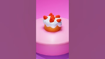 Strawberry Shortcake Anyone? #blender3d #blenderanimation #b3d #3DFood #cuteart #strawberryshortcake