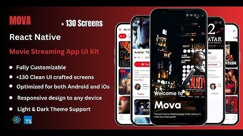 Mova - Movie Streaming React Native Expo App Ui Kit