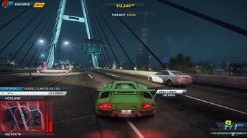 Need For Speed Most Wanted (2012) Harbor Run - Lamborghini Countach Gameplay Video 720p FPS
