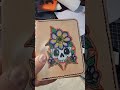 Hand-Tattooed Kawaii Skull Wallet 💀✨ Full-Grain Leather EDC #shorts