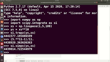 3a Numerical integration using scipy - the trapz and simps functions