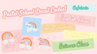 Pastel Elementary School Decal Codes - BLOXBURG - ⭐️