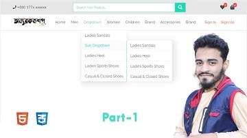 How to Make Navigation Bar With Dropdown in HTML5 and CSS3 | Source Code (Part-one).