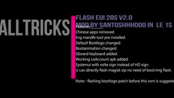 Flash Eui 5.9.28s V2.0 or v2.1 modified rom in LeTv Le1s || X500 || X502 || X507 || X509
