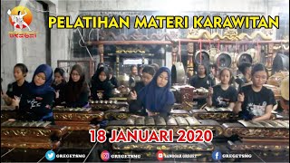 Pelatihan Materi Karawitan Sanggar GREGET Sabtu, 18 Januari 2020