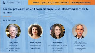 Federal procurement and acquisition policies: Removing barriers to reform