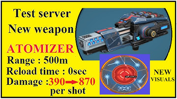 New weapon ATOMIZER new heat visuals and bar war robots test server