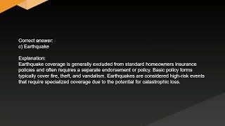 Vermont Property and Casualty Insurance Exam Free Practice Test and Answer