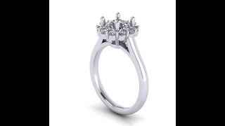 How to design a ring in the CAD. - Flower shape halo ENG
