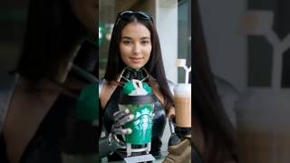 Ai robot serving Starbucks in Jamaica watch till the end #ai #viral #trending #arpitbala #keiani