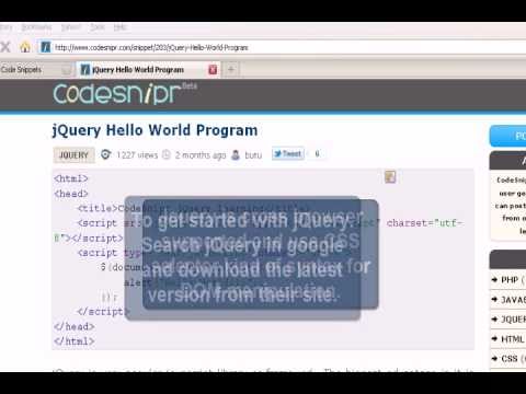JQUERYTutoriral : JQuery Hello World Program - YouTube