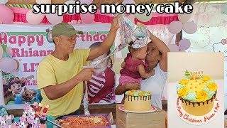 PAPA AND MAMA SURPRISE THE MONEY PULLING CAKE #moneycake #moneycakesurprise