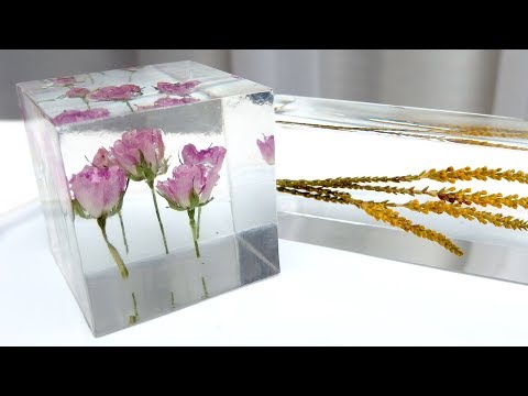 【resin DIY】2液性レジンで植物標本を作ってみました！English subtitles