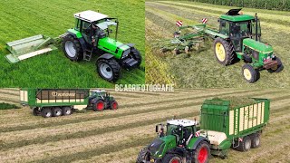Mowing, raking & picking up grass | Deutz, JohnDeere & 2x Fendt | Het Boyerhof & loonbedrijf Stassen