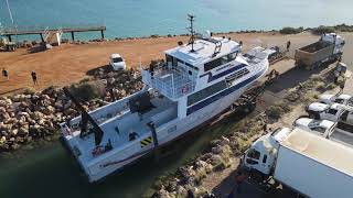 Adrianus - re-launch of 23.7 metre offshore service vessel refitted and modified by Dongara Marine