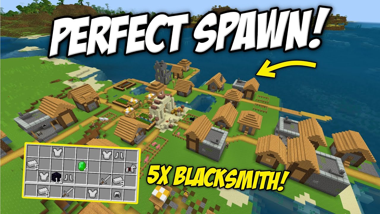 5x Blacksmith Village BEST Minecraft Bedrock Seed (Minecraft 1.19