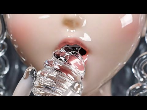 ASMR ガラスの少女が食べる音 6 Glass Girl Eating Sounds