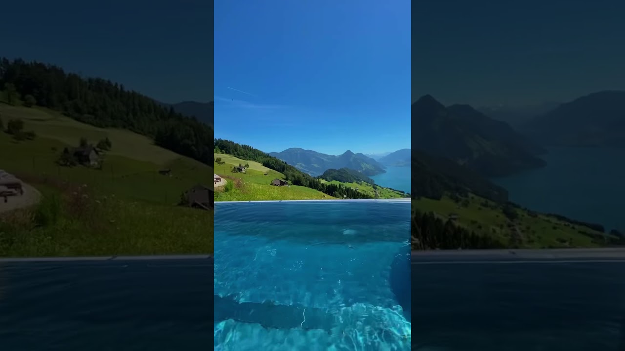 Switzerland pool view 🇨🇭