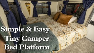 Simple Tiny Camper Bed Platform  Runaway Camper, Teardrop Camper, DIY Camper, Custom RV Mattress