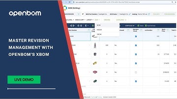 LIVE DEMO:  Master Revision Management with OpenBOM’s xBOM