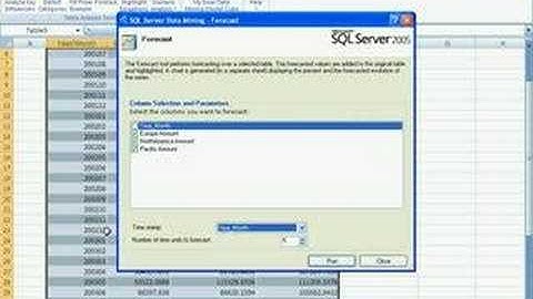 SQL Server 2005 Data Mining Forecasting in Excel